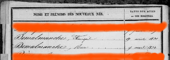 de MALMANCHE Justine Rose 1832-1912 birth.jpg